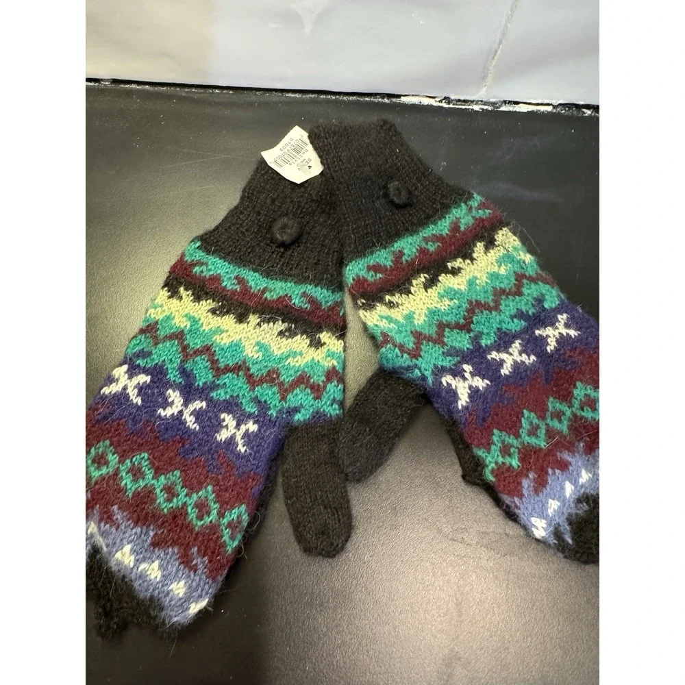 Serrv  Fingerless Gloves Mittens Hand Knit Artisan Boho Made In‎ Bolivia